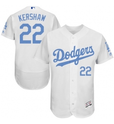 Men's Majestic Los Angeles Dodgers #22 Clayton Kershaw Authentic White 2016 Father's Day Fashion Flex Base MLB Jersey