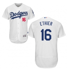 Men's Majestic Los Angeles Dodgers #16 Andre Ethier White Home Flex Base Authentic Collection MLB Jersey