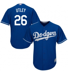 Men's Majestic Los Angeles Dodgers #26 Chase Utley Authentic Royal Blue Alternate Cool Base MLB Jersey