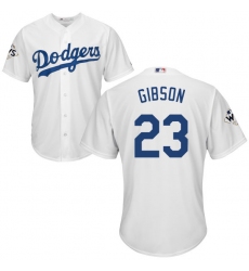 Men's Majestic Los Angeles Dodgers #23 Kirk Gibson Replica White Home 2017 World Series Bound Cool Base MLB Jersey