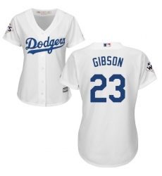 Women's Majestic Los Angeles Dodgers #23 Kirk Gibson Replica White Home 2017 World Series Bound Cool Base MLB Jersey