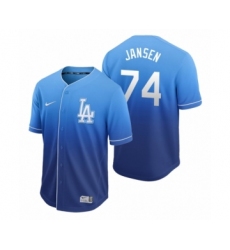 Men's Los Angeles Dodgers #74 Kenley Jansen Royal Fade Nike Jersey