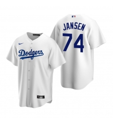 Men's Nike Los Angeles Dodgers #74 Kenley Jansen White Home Stitched Baseball Jersey
