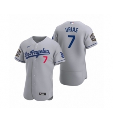 Men's Los Angeles Dodgers #7 Julio Urias Nike Gray 2020 World Series Authentic Road Jersey