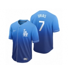 Men's Los Angeles Dodgers #7 Julio Urias Royal Fade Nike Jersey