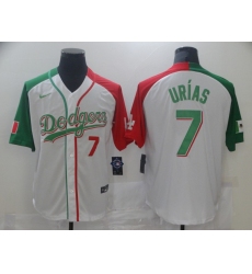Men's Nike Los Angeles Dodgers #7 Julio Urias White Home Stitched Baseball Alternate Jersey