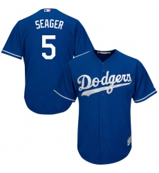 Youth Majestic Los Angeles Dodgers #5 Corey Seager Replica Royal Blue Alternate Cool Base MLB Jersey