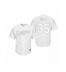 Men's Los Angeles Dodgers #35 Cody Bellinger Belli White 2019 Players Weekend Replica Jersey