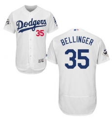 Men's Majestic Los Angeles Dodgers #35 Cody Bellinger Authentic White Home 2017 World Series Bound Flex Base MLB Jersey