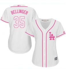 Women's Majestic Los Angeles Dodgers #35 Cody Bellinger Replica White Fashion Cool Base MLB Jersey