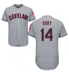 Men's Majestic Cleveland Indians #14 Larry Doby Grey Road Flex Base Authentic Collection MLB Jersey