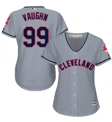 Women's Majestic Cleveland Indians #99 Ricky Vaughn Replica Grey Road Cool Base MLB Jersey