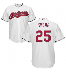 Youth Majestic Cleveland Indians #25 Jim Thome Replica White Home Cool Base MLB Jersey