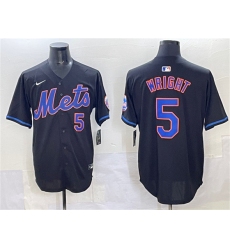 Men's New York Mets #5 David Wright Black Limited Stitched Baseball Jersey