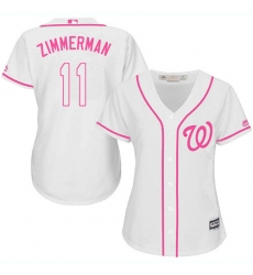 Women's Majestic Washington Nationals #11 Ryan Zimmerman Replica White Fashion Cool Base MLB Jersey