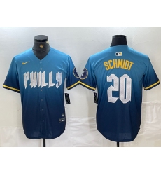 Men's Philadelphia Phillies #20 Mike Schmidt Blue 2024 City Cool Base Jersey