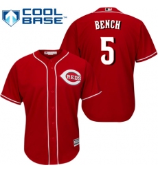 Youth Majestic Cincinnati Reds #5 Johnny Bench Replica Red Alternate Cool Base MLB Jersey