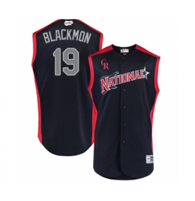 Youth Colorado Rockies #19 Charlie Blackmon Authentic Navy Blue National League 2019 Baseball All-Star Jersey