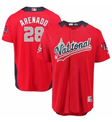 Youth Majestic Colorado Rockies #28 Nolan Arenado Game Red National League 2018 MLB All-Star MLB Jersey