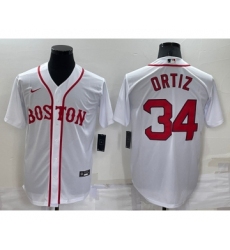 Men's Boston Red Sox #34 David Ortiz White Stitched MLB Cool Base Nike Jersey