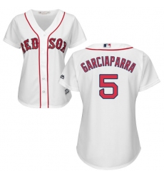 Women's Majestic Boston Red Sox #5 Nomar Garciaparra Replica White Home MLB Jersey