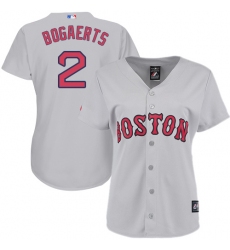 Women's Majestic Boston Red Sox #2 Xander Bogaerts Replica Grey Road MLB Jersey