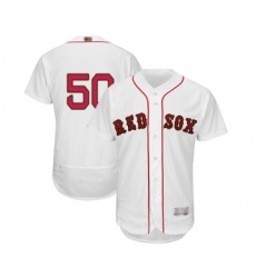 Men's Boston Red Sox #50 Mookie Betts White 2019 Gold Program Flex Base Authentic Collection Baseball Jersey