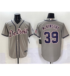 Men's Detroit Tigers #39 Zach McKinstry Gray Cool Base Stitched Baseball Jersey