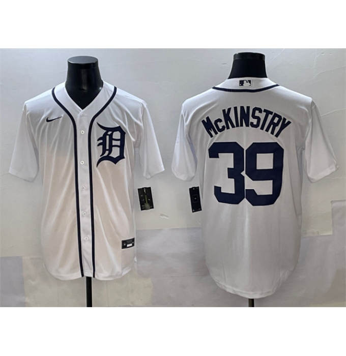Men's Detroit Tigers #39 Zach McKinstry White Cool Base Stitched Baseball Jersey