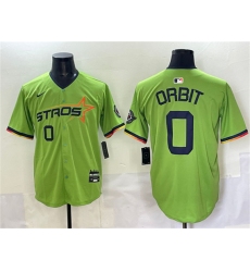 Men's Houston Astros #0 Orbit Green 2025 City Connect Limited Stitched Baseball Jersey