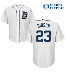 Youth Majestic Detroit Tigers #23 Kirk Gibson Replica White Home Cool Base MLB Jersey