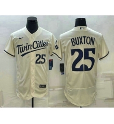Men's Minnesota Twins #25 Byron Buxton 2023 Cream Flex Base Stitched Jersey