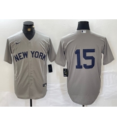 Men's New York Yankees #15 Thurman Munson Grey Stitched Nike Cool Base Jersey