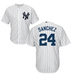 Men's Majestic New York Yankees #24 Gary Sanchez Replica White Home MLB Jersey