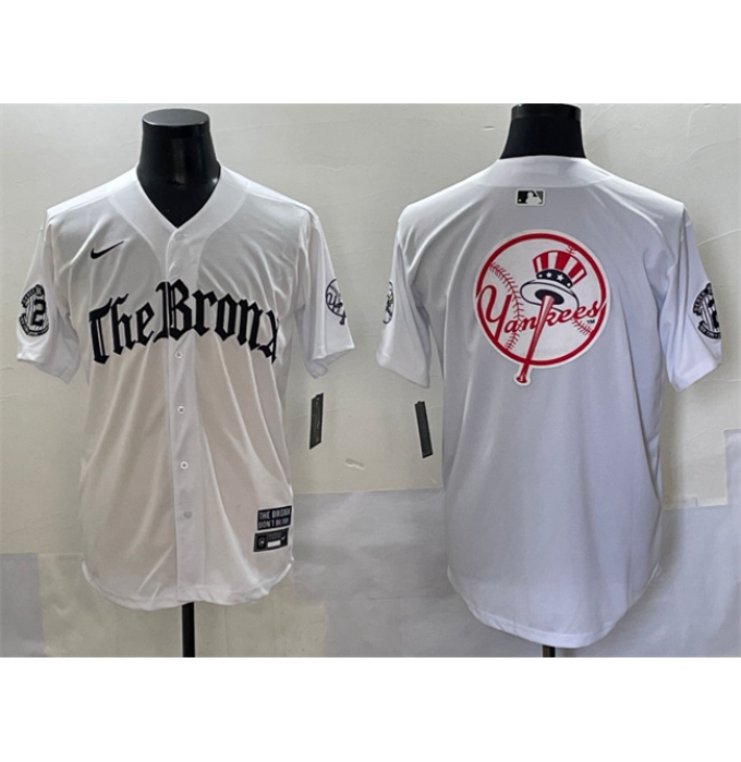 Men's New York Yankees Team Big Logo White 'Gothic Legacy Edition' Vapor Premier Limited Stitched Baseball Jersey