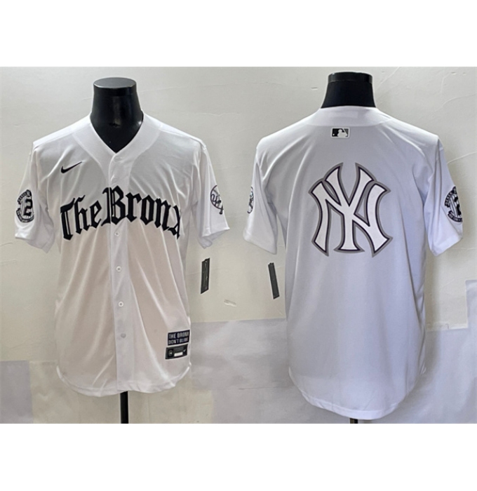 Men's New York Yankees Team Big Logo White 'Gothic Legacy Edition' Vapor Premier Limited Stitched Baseball Jerseys