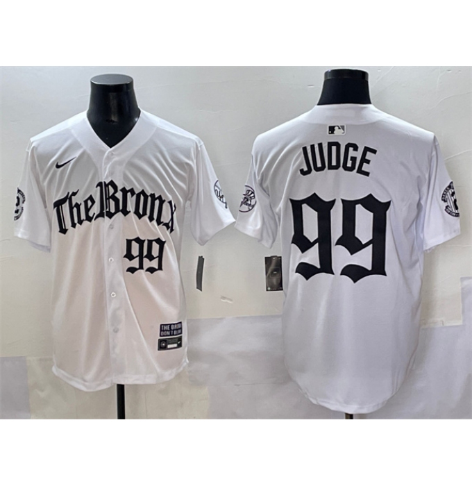 Men's New York Yankees #99 Aaron Judge White 'Gothic Legacy Edition' Vapor Premier Limited Stitched Baseball Jersey