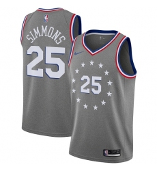 Men's Nike Philadelphia 76ers #25 Ben Simmons Swingman Gray NBA Jersey - City Edition