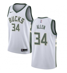 Men's Nike Milwaukee Bucks #34 Ray Allen Swingman White Home NBA Jersey - Association Edition