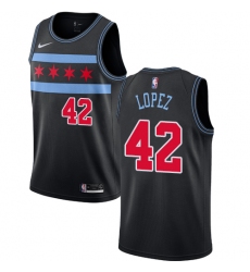 Youth Nike Chicago Bulls #42 Robin Lopez Swingman Black NBA Jersey - City Edition
