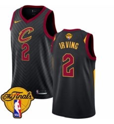 Women's Nike Cleveland Cavaliers #2 Kyrie Irving Swingman Black 2018 NBA Finals Bound NBA Jersey Statement Edition