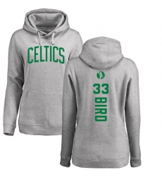 NBA Women's Nike Boston Celtics #33 Larry Bird Ash Backer Pullover Hoodie
