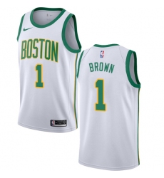 Men's Nike Boston Celtics #1 Walter Brown Swingman White NBA Jersey - City Edition