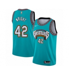Women's Memphis Grizzlies #42 Lorenzen Wright Swingman Green Hardwood Classic Basketball Jersey