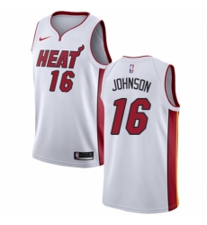 Men's Nike Miami Heat #16 James Johnson Swingman NBA Jersey - Association Edition