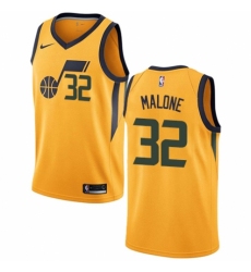 Men's Nike Utah Jazz #32 Karl Malone Swingman Gold NBA Jersey Statement Edition