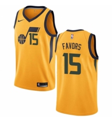 Women's Nike Utah Jazz #15 Derrick Favors Swingman Gold NBA Jersey Statement Edition