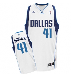 Youth Adidas Dallas Mavericks #41 Dirk Nowitzki Swingman White Home NBA Jersey