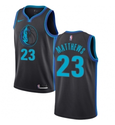 Men's Nike Dallas Mavericks #23 Wesley Matthews Swingman Charcoal NBA Jersey - City Edition