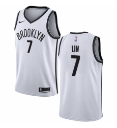Youth Nike Brooklyn Nets #7 Jeremy Lin Authentic White NBA Jersey - Association Edition